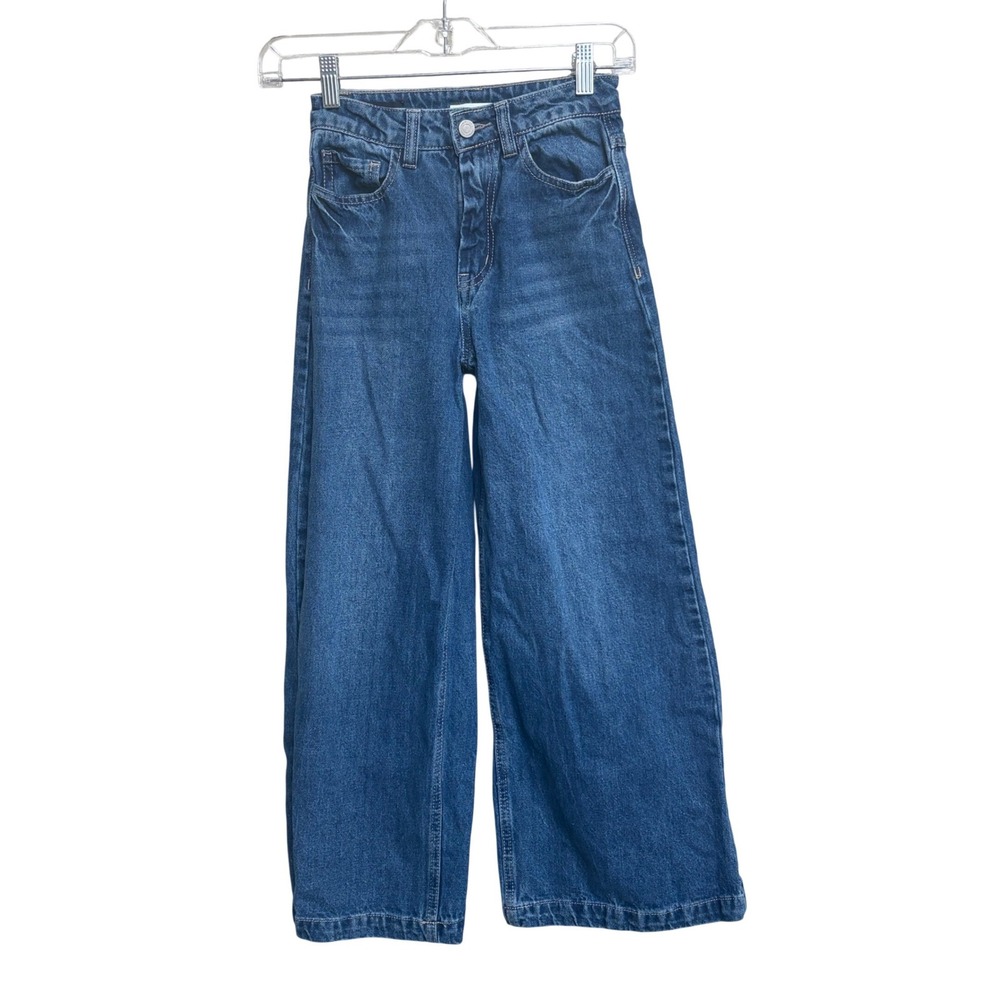 Habitual Girl Wide Leg Jeans Blue Denim Kids Size 10 High Rise Casual Pants